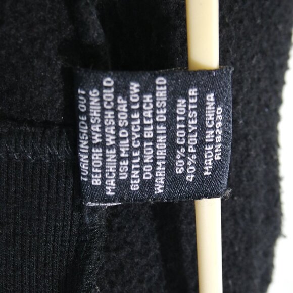 SOHO BABE Black Cowl Neck Full Zip Silver Fleur De Lis Sweatshirt L - Picture 16 of 17